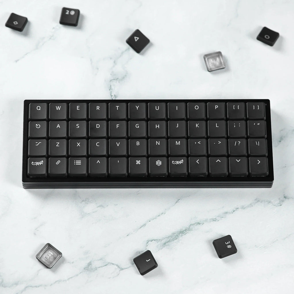 CFX Black Transparent Low Profile PBT Keycaps Kailh 1350 Mechanical Keyboard Keycaps Qme