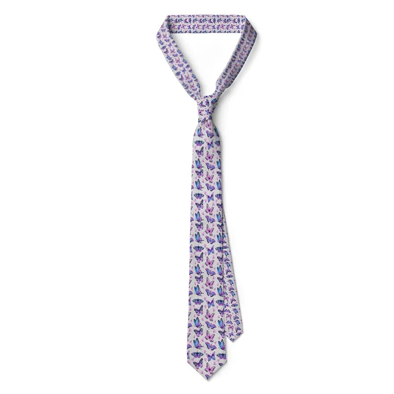 Men's 3D Butterfly Print Necktie | Casual & Formal Fashion Tie Novelty Necktie Qme