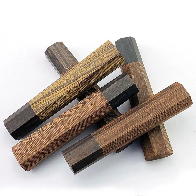 Wenge & Ebony Octagonal Knife Handle Blank for Damascus DIY Knife Handle Blank Qst