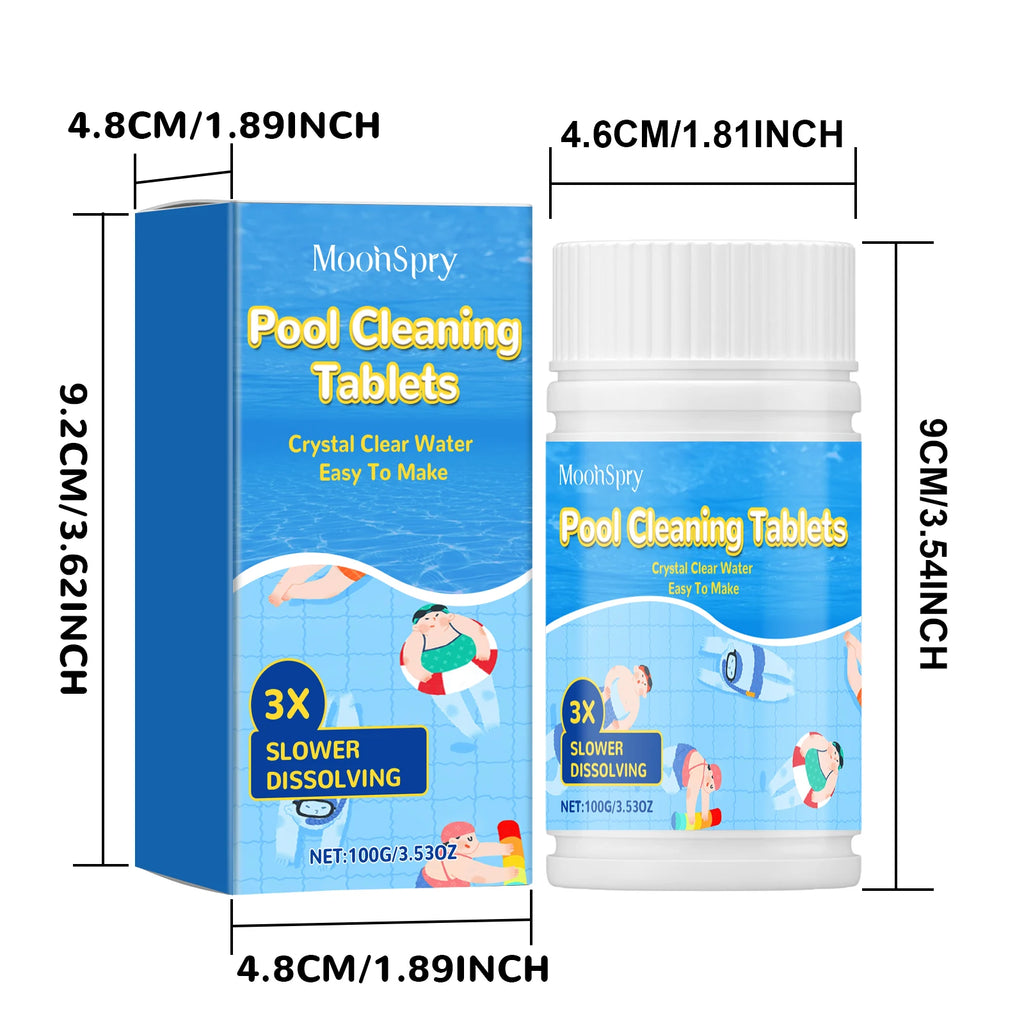 100G Slow-Dissolving Pool Cleaning Tablets – Limescale & Odor Pool Cleaning Tablets Qst