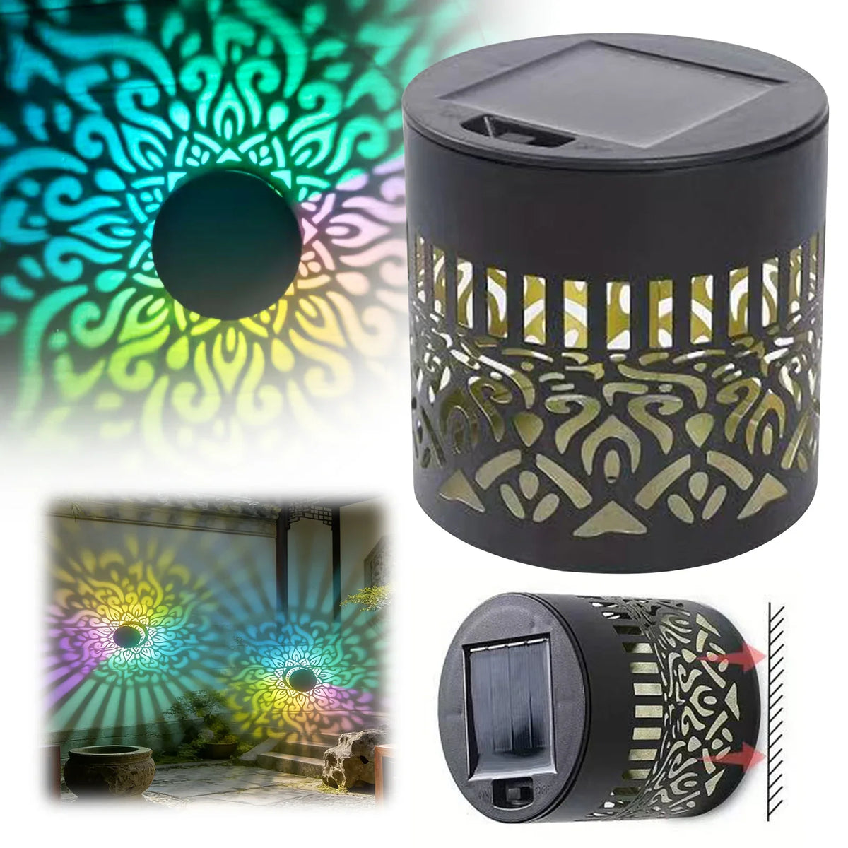 Solar Mandala Sunflower Outdoor Wall Light | Waterproof Garden Lamp Solar Outdoor Wall Light Qme