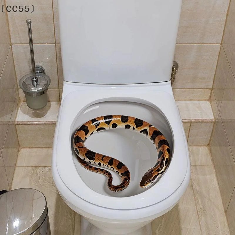 Cartoon Snake Bathroom Toilet Wall Sticker – Self-Adhesive PVC Bathroom Wall Sticker Qst