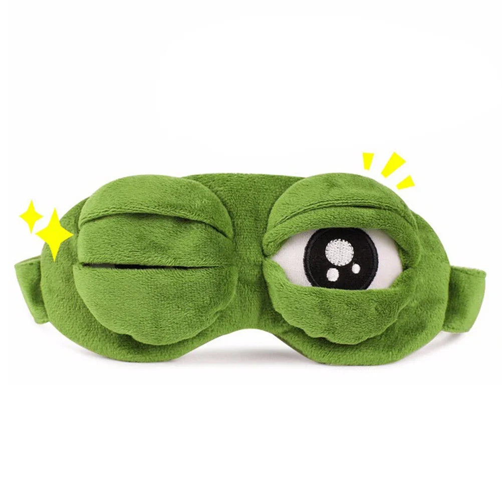 3D Frog Sleep Mask – Soft Cotton Travel Eye Mask, Unisex Novelty Sleep Mask Qme