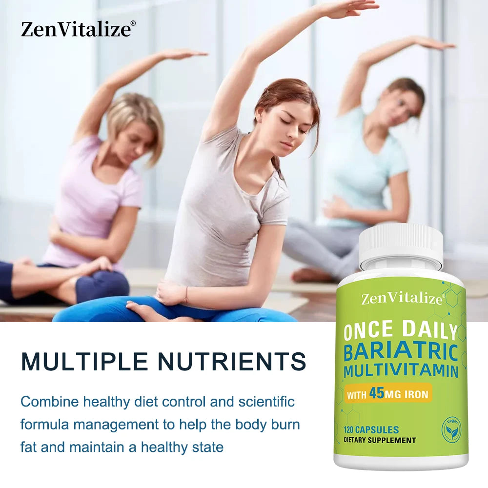 Once Daily Multivitamin Capsules with Iron – 120 Count Daily Multivitamin Supplement Qst