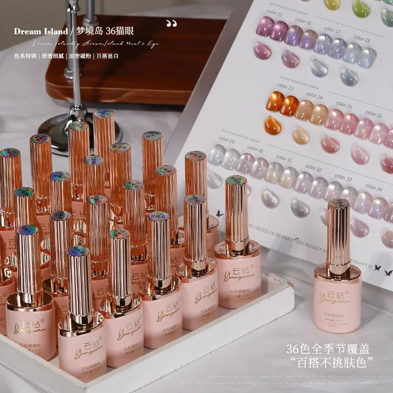 36-Color Cat Eye Gel Polish Set – Magnetic UV LED Nail Kit Gel Nail Polish Set Qme