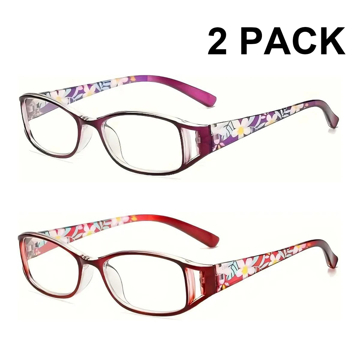 VOPHA Women's Anti-Blue Light Reading Glasses Ultralight L8 Reading Glasses Qst Purple-Red +100