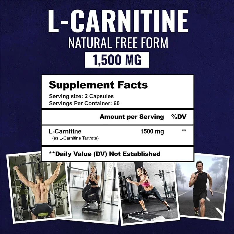 Xemenry L-Carnitine Tartrate 1500mg Capsules | Energy & Metabolism L-Carnitine Supplement Qst