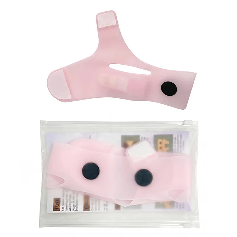 3D Graphene Silicone V-Face Lifting Mask – Chin Slimming Strap Face Lifting Mask Qst Pink China Mainland