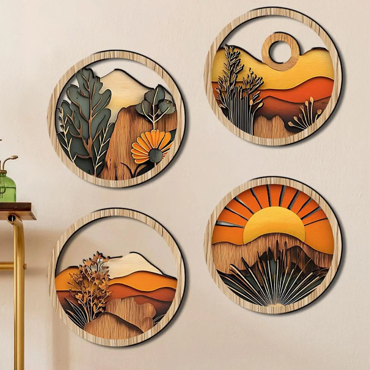 Boho Round Wall Art Frames – Bohemian Home Decor Boho Wall Decor Qme