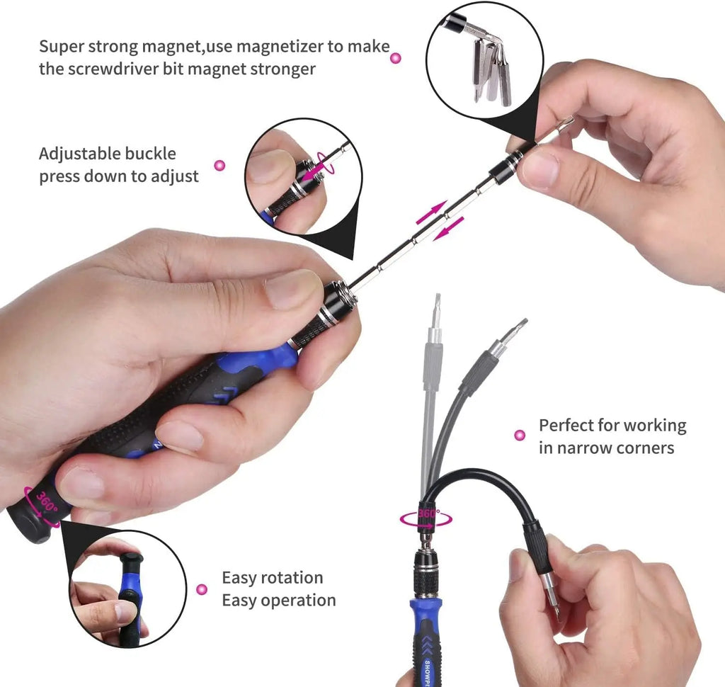 115-in-1 Precision Magnetic Screwdriver Set | Chrome-Vanadium Precision Screwdriver Set Qme