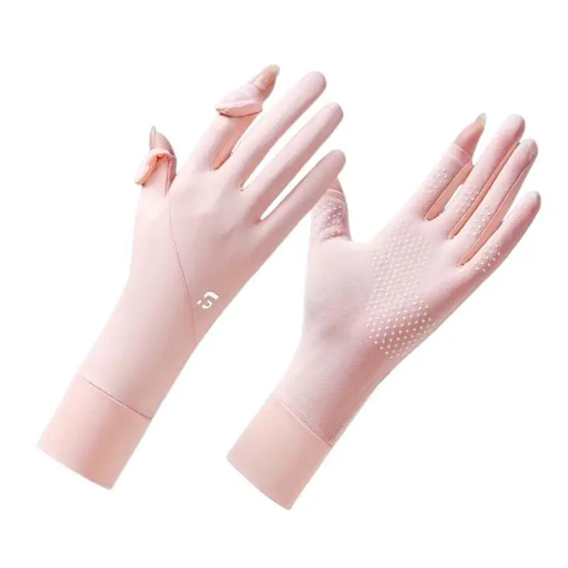 Ice Silk UV Gloves – Touchscreen Driving & Riding Women