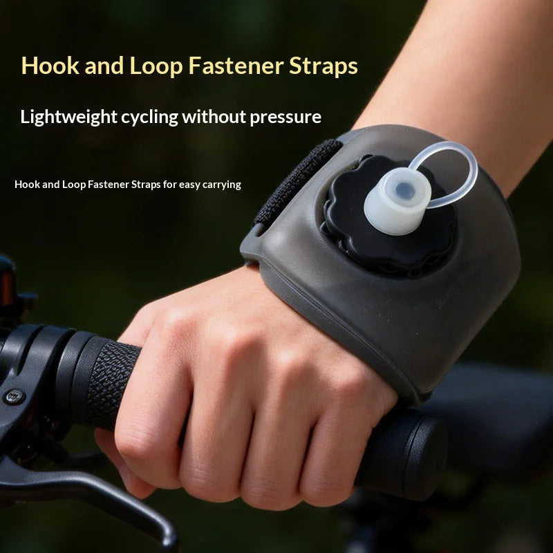 Hands-Free Wrist Water Bottle | Leak-Proof Silicone, 300ml Wrist Water Bottle Qme