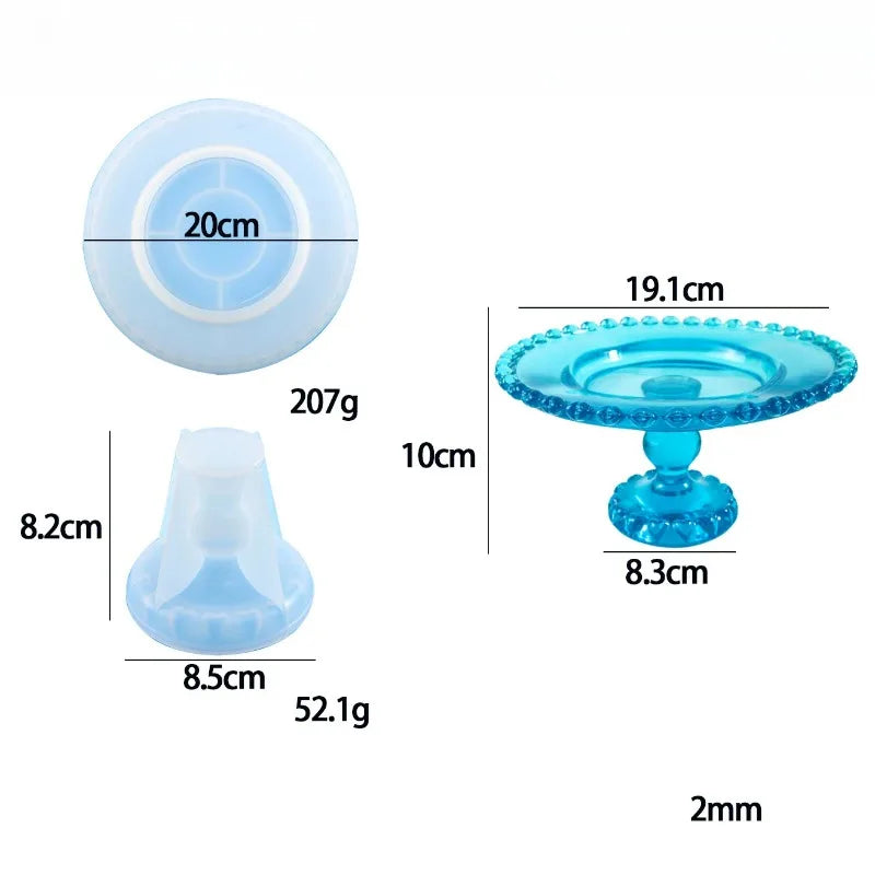 Round Fruit Tray Plate Silicone Mold | DIY Resin Disc Holder Silicone Craft Mold Qme A