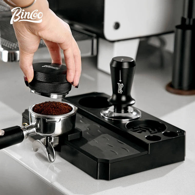 Bincoo Black Espresso Tamping Station 8-Piece Barista Set Espresso Tamping Station Qst