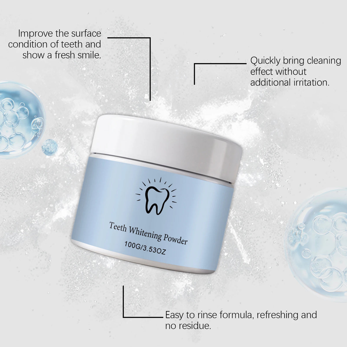 Hydroxyapatite Teeth Whitening Powder – Mint, 100g Tooth Cleaner Teeth Whitening Powder Qst