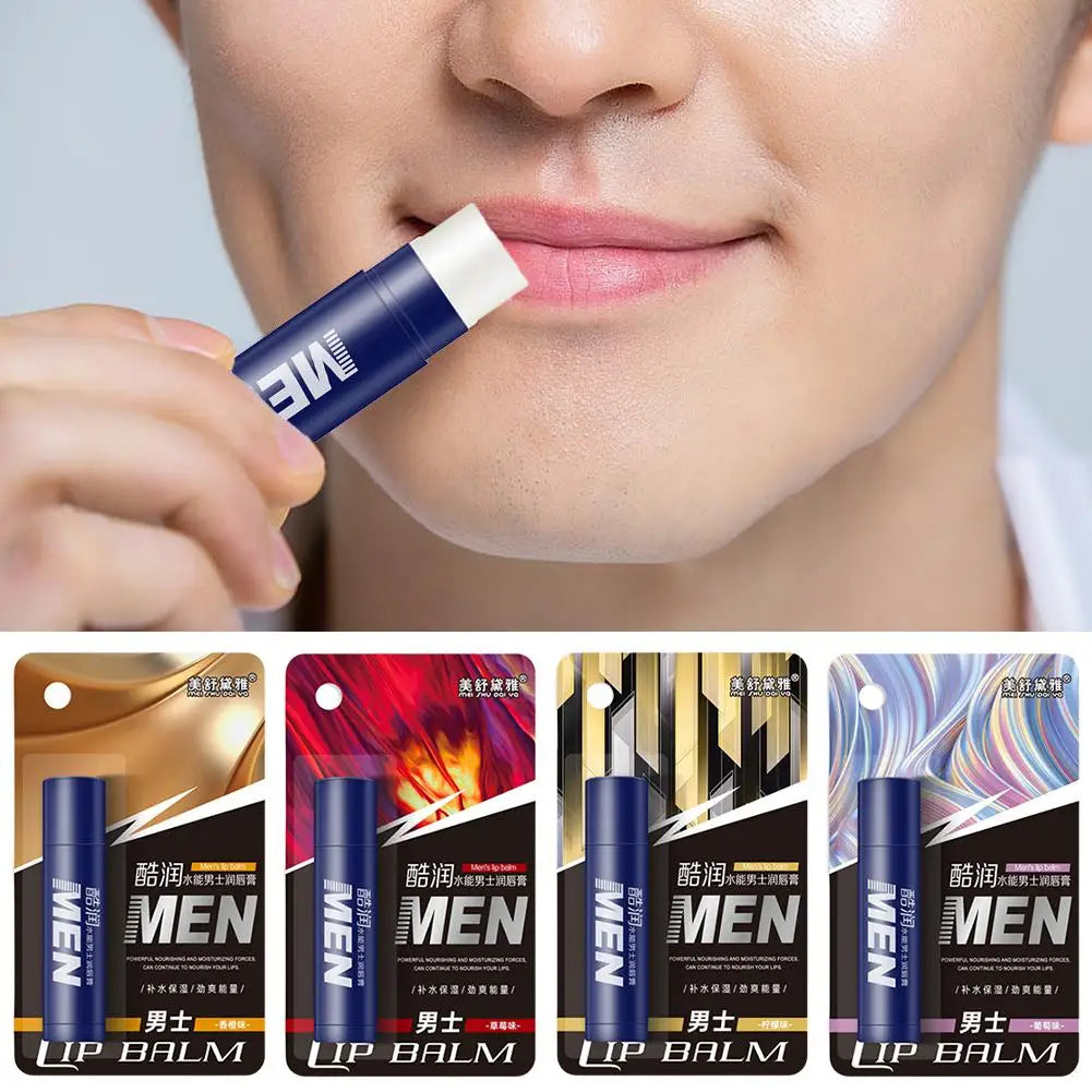 Men's Hydrating Lip Balm with Vitamin E – 4 Flavors Men's Lip Balm Qme