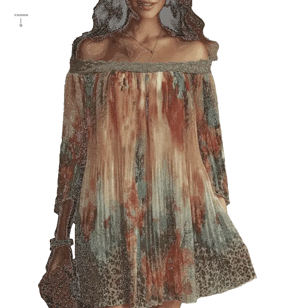 Floral Off-Shoulder Lace Trim Loose Summer Dress Summer Dress Qme