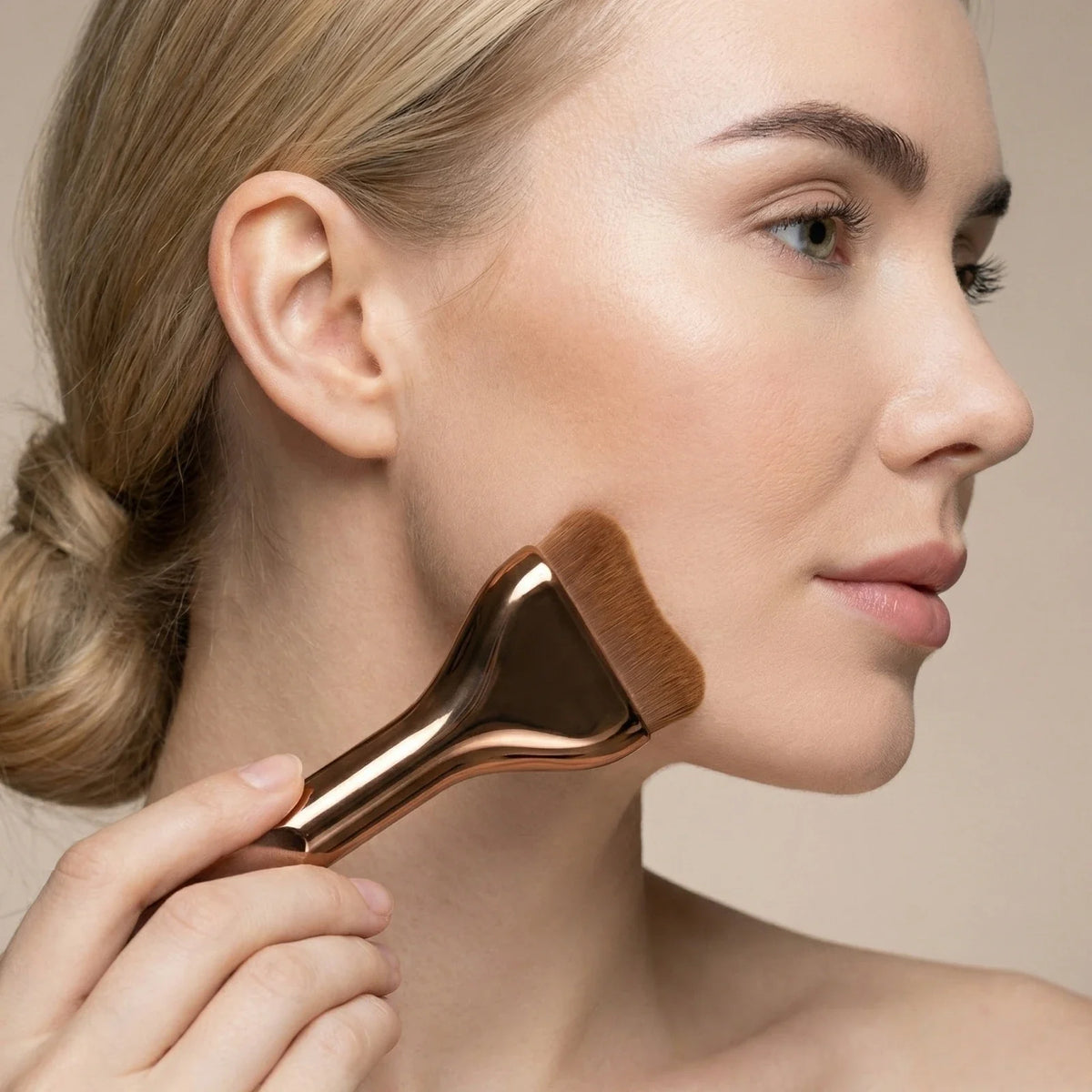 Ultra-Thin Wide-Edge Powder Foundation Brush | Soft Bristles Foundation Makeup Brush Qme
