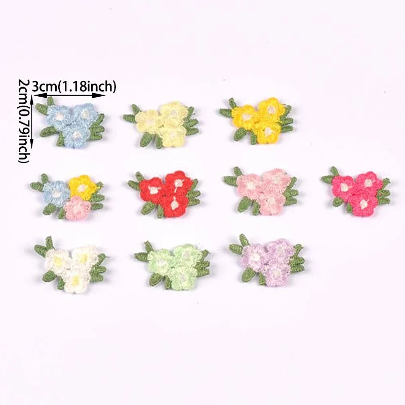 3-Flower Cluster Embroidered Appliques – DIY Sewing & Crafts Embroidered Applique Qme
