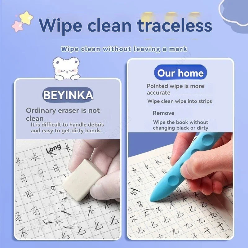 3-Hole Eraser Pen – Dust-Free Portable Art Drawing Eraser Art Eraser Pen Qme