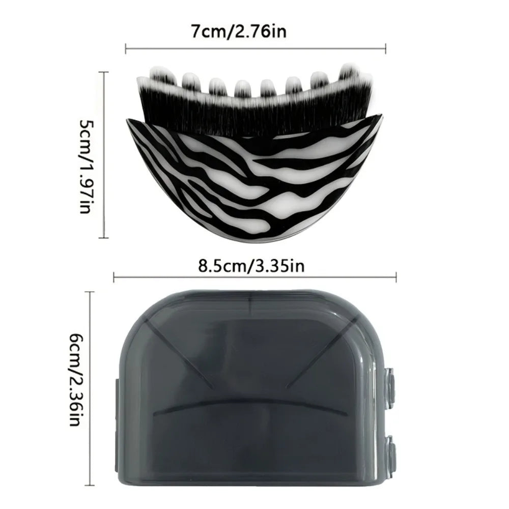 Zebra Print Face Contouring Lifting Brush with Lid | Qme Face Makeup Brush Qme