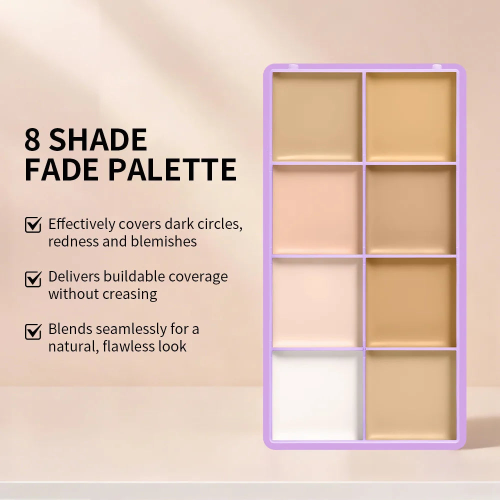 Multi-Shade Concealer Palette – Waterproof Matte Cream Concealer Palette Qst