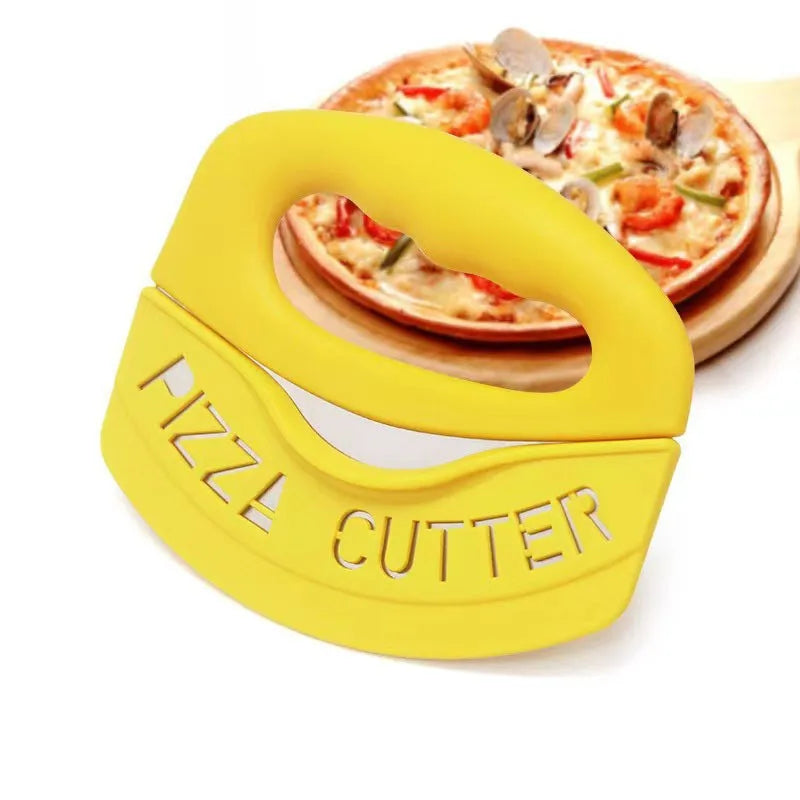 Stainless Steel Pizza Cutter with Protective Sheath Semi-Circle Pizza Cutter Qme