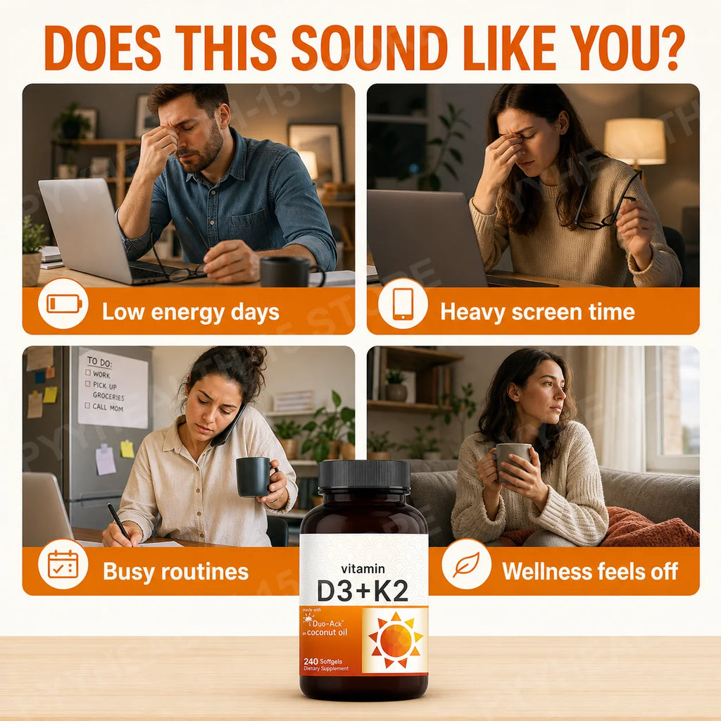 Vitamin D3 K2 MK-7 Softgels 5000 IU + 100mcg | 240ct Vitamin Supplement Qst