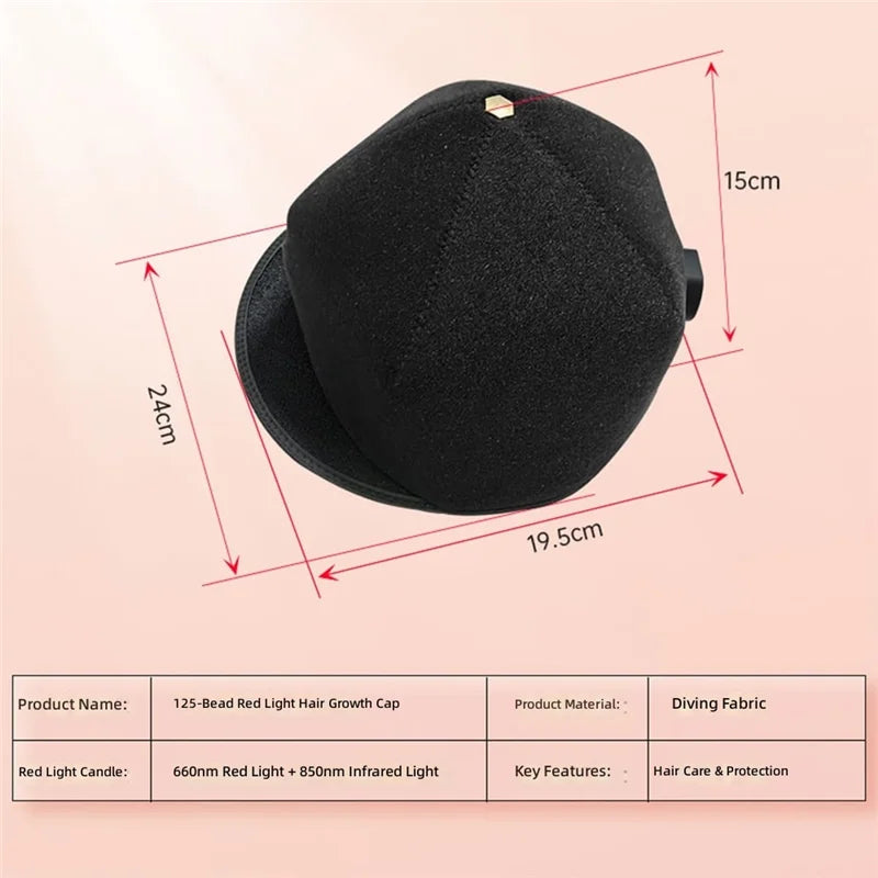 125-LED Red Light Therapy Cap 660nm 850nm Near-Infrared Scalp LED Scalp Therapy Cap Qst