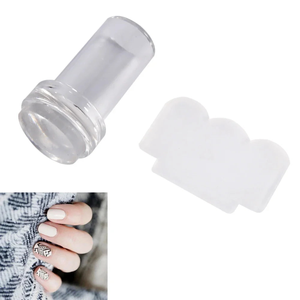 Transparent Silicone Nail Art Stamper & Scraper Set Nail Art Stamper Qme