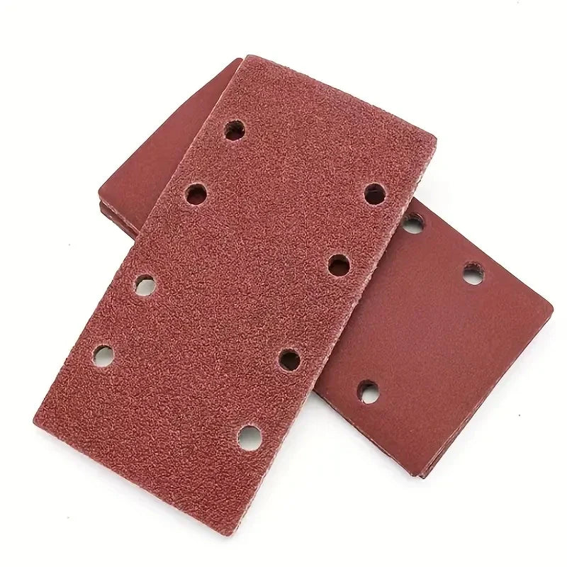 8-Hole Self-Adhesive Flocked Sandpaper Sheets – Assorted Grits Sanding Sheets Qme