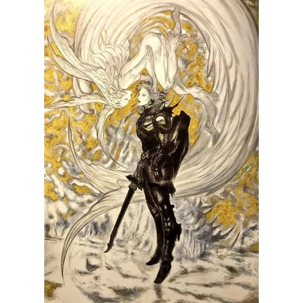 Yoshitaka Amano Final Fantasy Canvas Wall Art Poster Print Canvas Art Print Qst 14 20x30cm Unframed