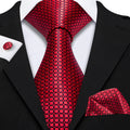 Hi-Tie Plaid Geometric Necktie, Pocket Square & Cufflinks Set Necktie & Cufflinks Set Qme 1573