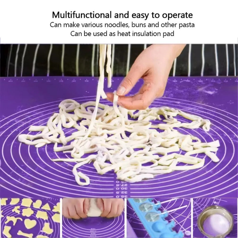 Large Non-Stick Silicone Pastry Mat – Fondant, Pie & Pizza Silicone Pastry Mat Qme