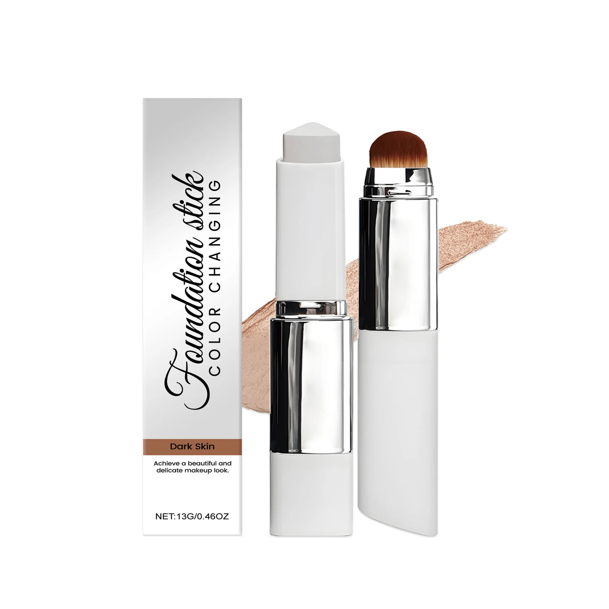 Korean 2-in-1 Color Changing Foundation & Concealer Stick Foundation Concealer Stick Qst Dark Complexion 13g