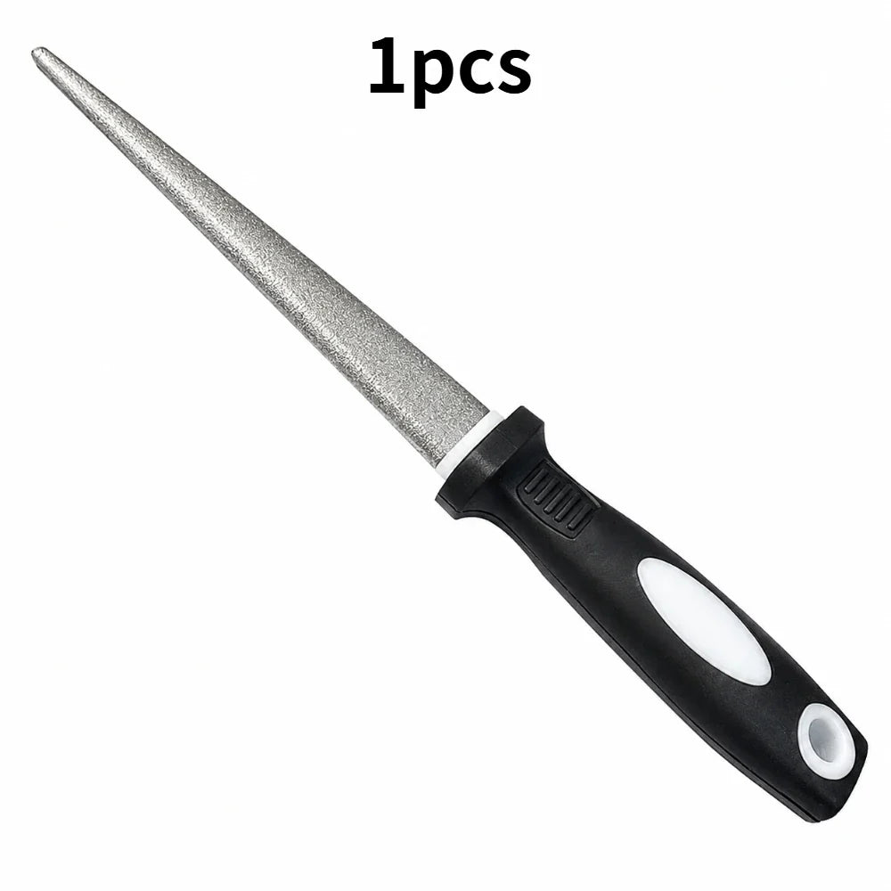 Diamond Grinding Sharpener – Ergonomic Handle, Curved & Flat Knife Sharpener Qme black and white 1pcs M
