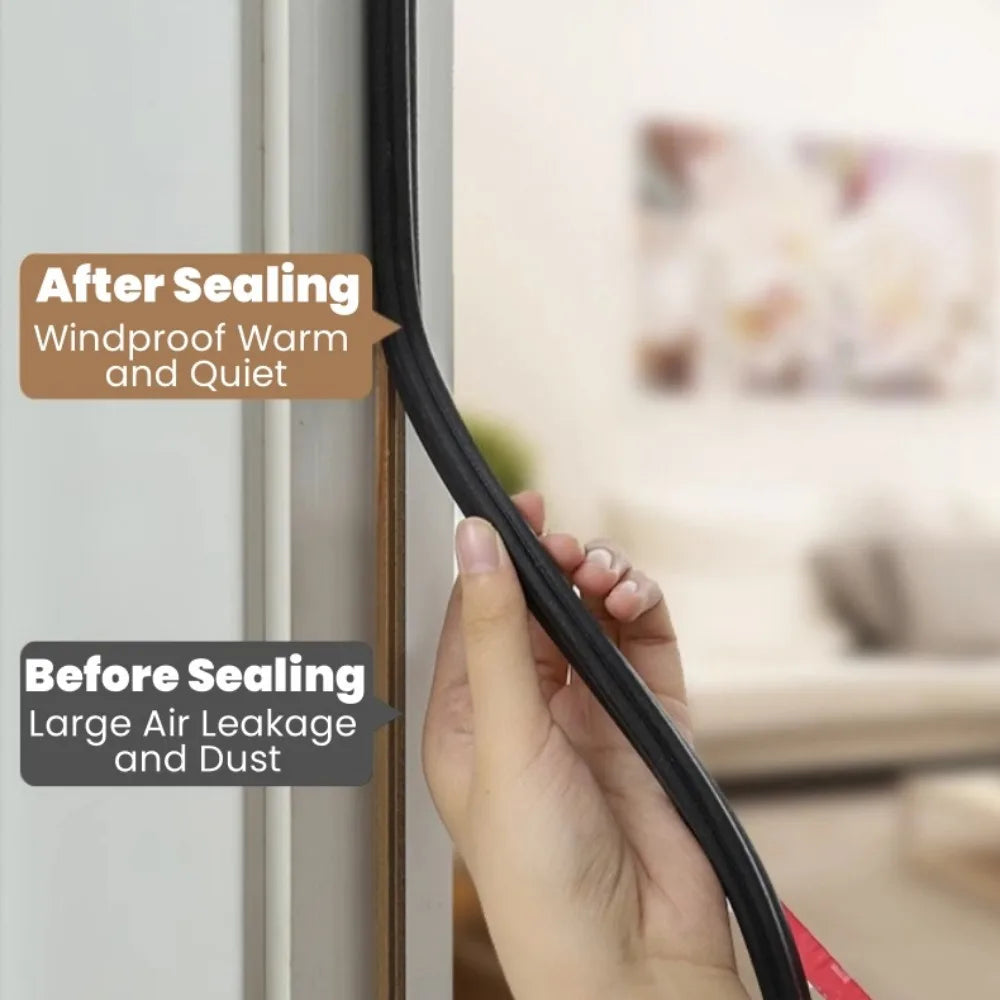 EPDM Acoustic Door & Window Sealing Strip 5M 6M 10M Door Weatherstrip Seal Qme