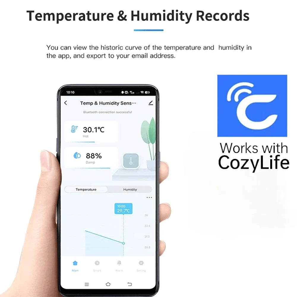 Smart Bluetooth Indoor Thermometer & Humidity Sensor | Qme Smart Humidity Sensor Qme