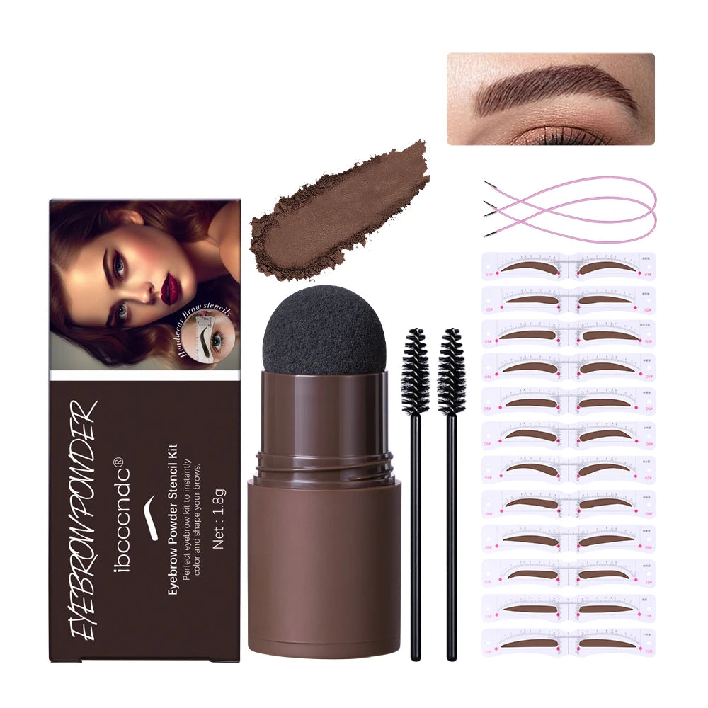 Eyebrow Stamp & Stencil Kit – Waterproof Brow Powder Set Eyebrow Stamp Kit Qst 02