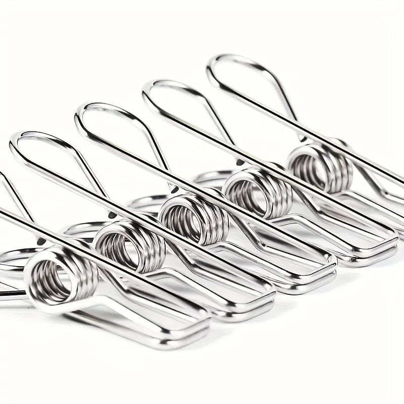 Stainless Steel Clothes Clips – Durable Metal Laundry Pegs Metal Laundry Clips Qme