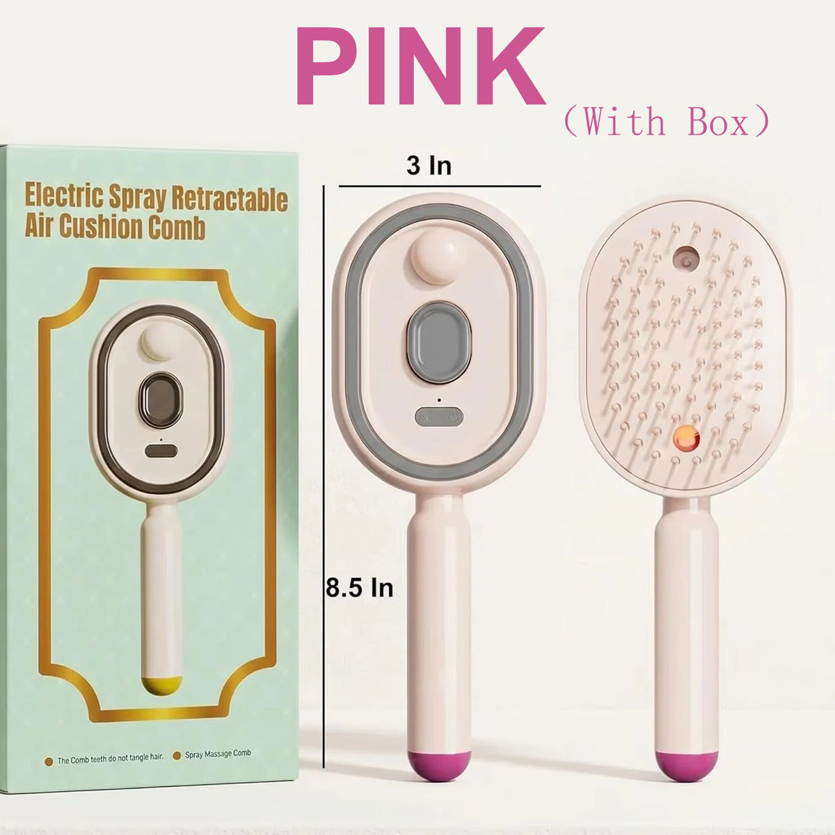 Vilnason Electric Steam Hair Straightener Brush | USB-C Steam Hair Brush Qst Pink-With Box
