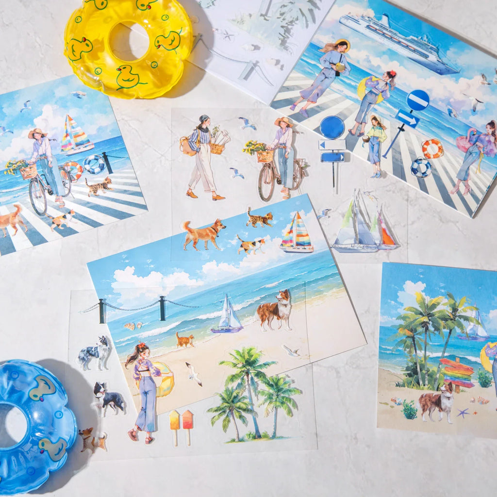 Scenic Landscape Holiday Sticker Book – 10 Sheets, 6 Colors Craft Sticker Book Qme
