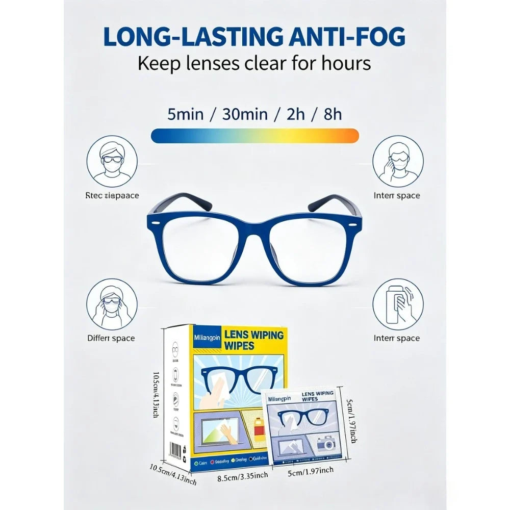 Anti-Fog Glasses Cleaning Wipes – Individually Wrapped Lens Cleaning Wipes Qme