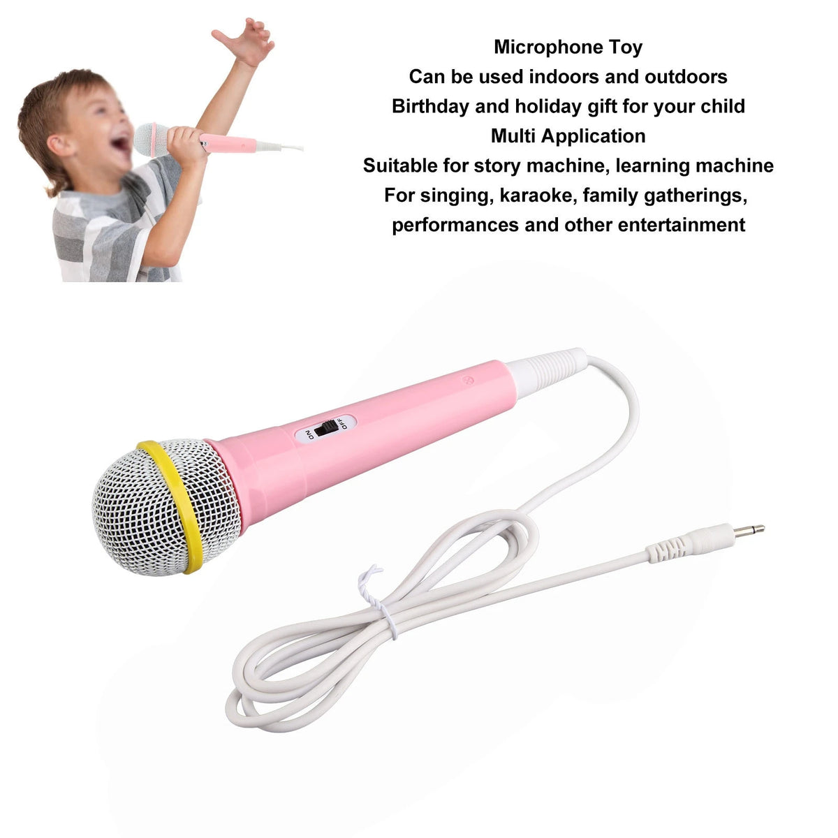 Kids Wired Karaoke Microphone – 3.5mm Portable Singing Mic Kids Karaoke Mic Qst