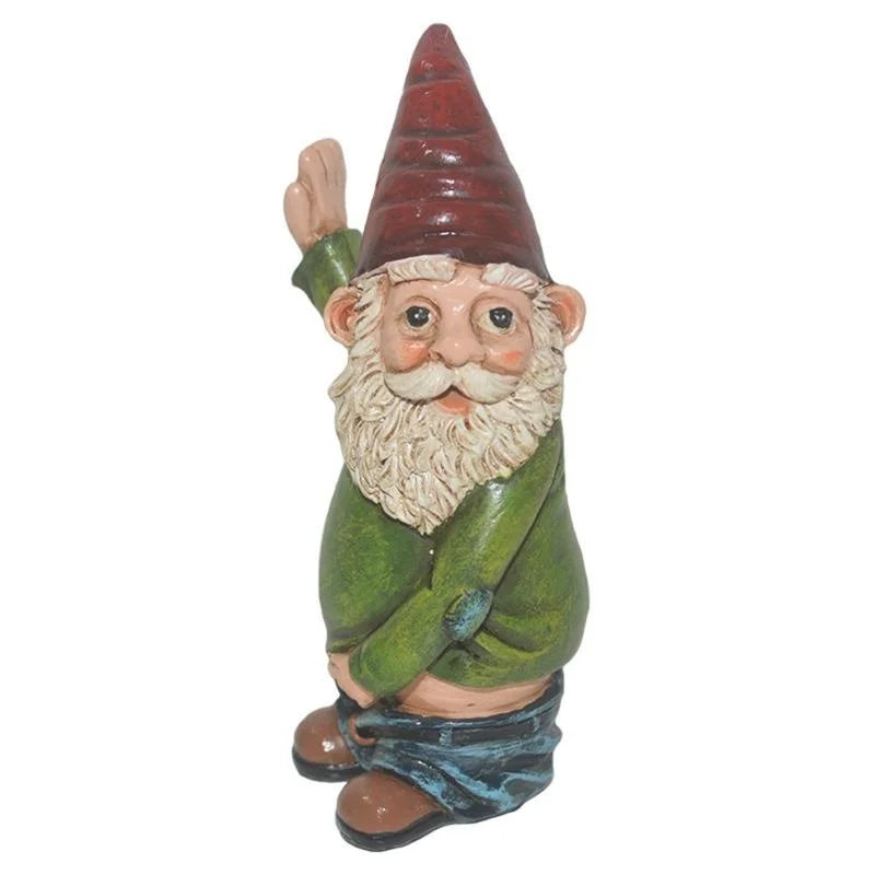 Novelty Gnome Resin Statue | Bearded Dwarf Garden Sculpture Garden Gnome Statue Qme 15cm