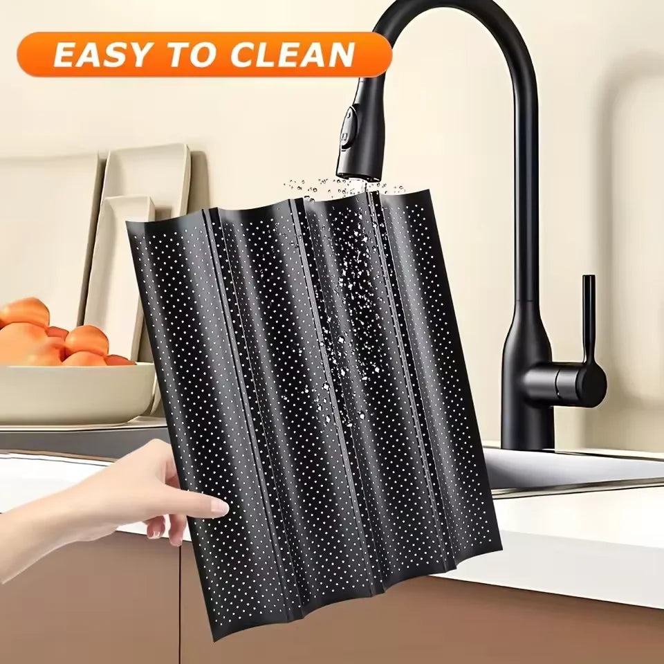 Nonstick Perforated Carbon Steel Baguette Pan – French Bread Mold Baguette Baking Pan Qst