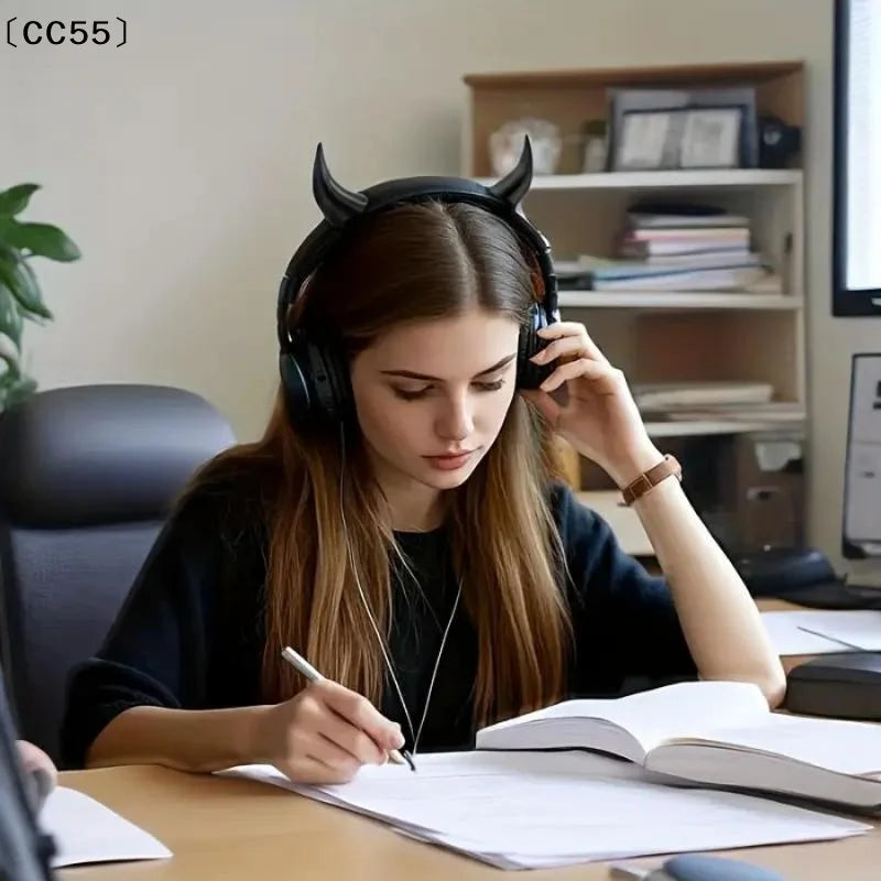 3D Printed Devil Horn Headphone Accessories | Gamer Décor Headphone Accessories Qst