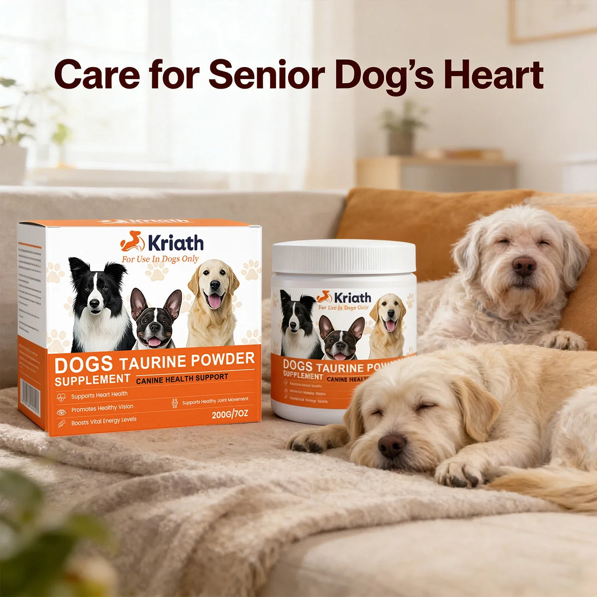 Dog Taurine Powder Supplement – Heart & Energy Support Dog Health Supplement Qme