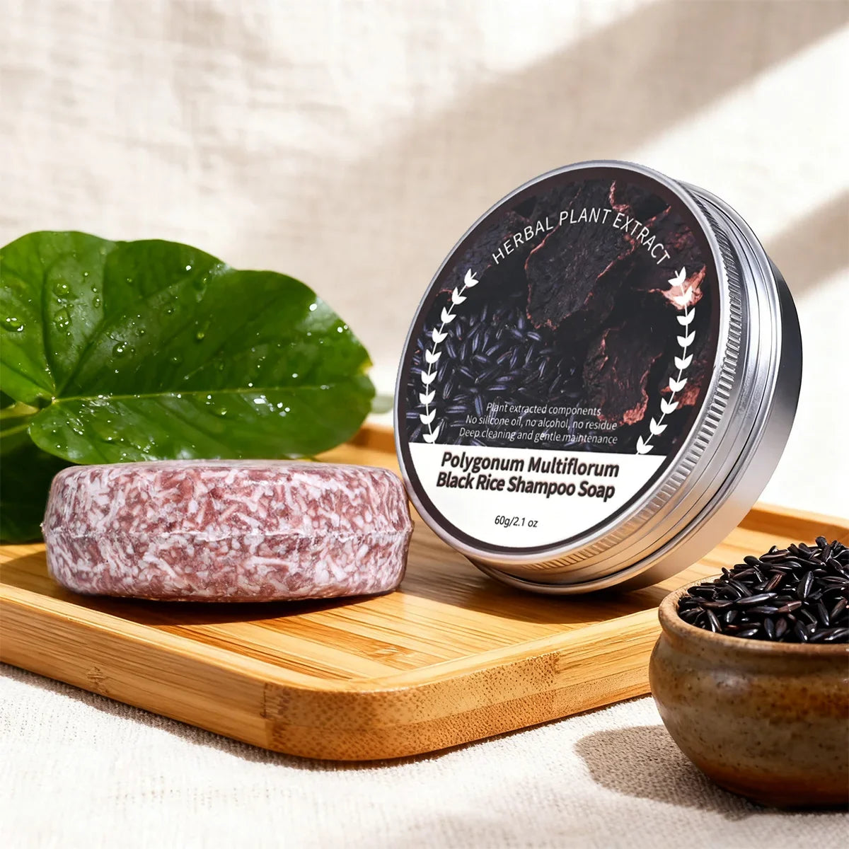 Polygonum Multiflorum Organic Shampoo Bar & Rice Water Soap Solid Shampoo Bar Qme