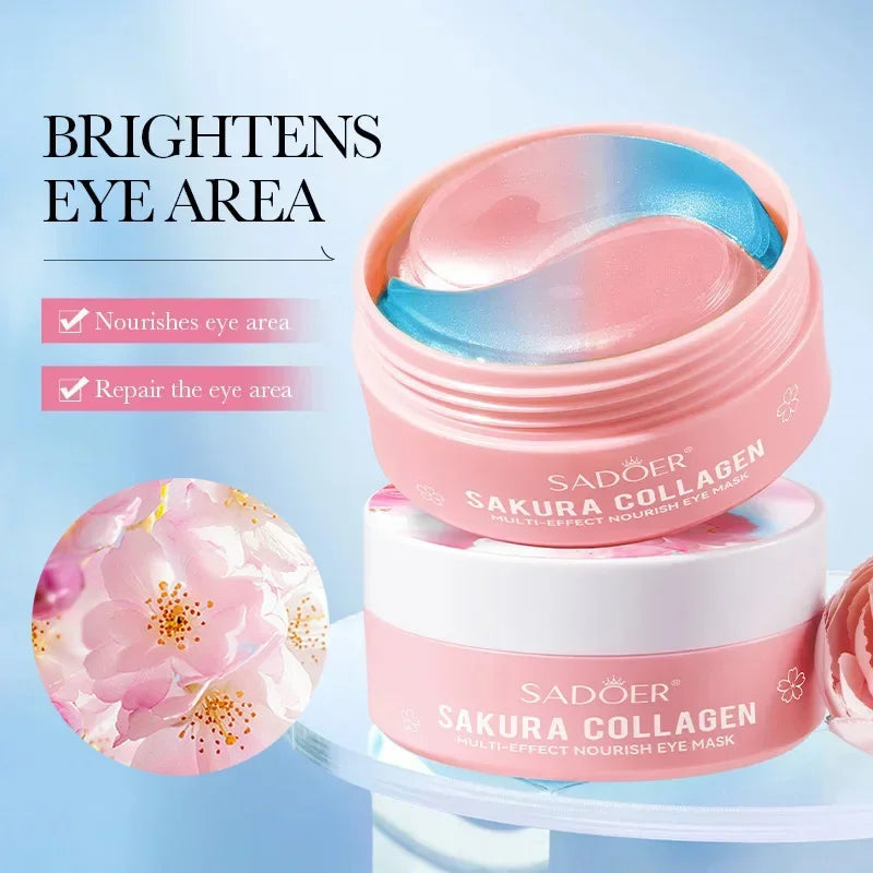 SADOER Sakura Collagen Eye Mask – Brightening & Firming Patches Collagen Eye Patches Qme